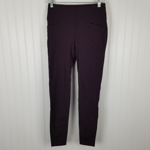 Athleta Metro High Waist Leggings Plum Pockets Womens Size Medium Casual - Picture 2 of 8